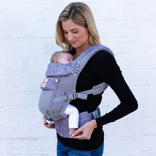 Porte Bébé - BreathBabyBag™ - Mauve Lavande - Promenade bébé