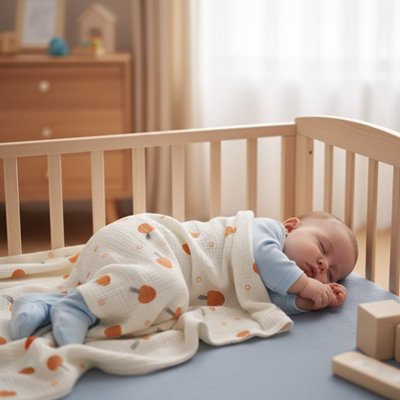 bebe dormant paisiblement couvert par couverture bebe