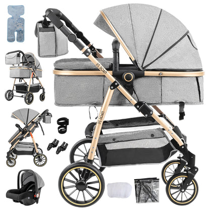 bebe poussette gris et accessoire