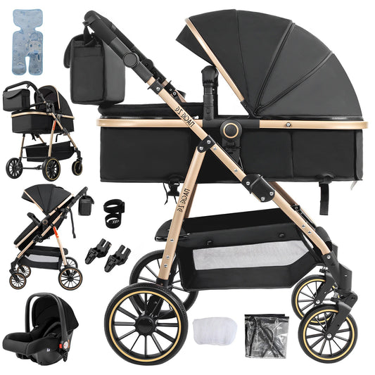 bebe poussette noir et accessoire