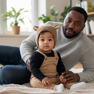 Bonnet pour bebe au tricot | Oreilles de lapin - Promenade bébé