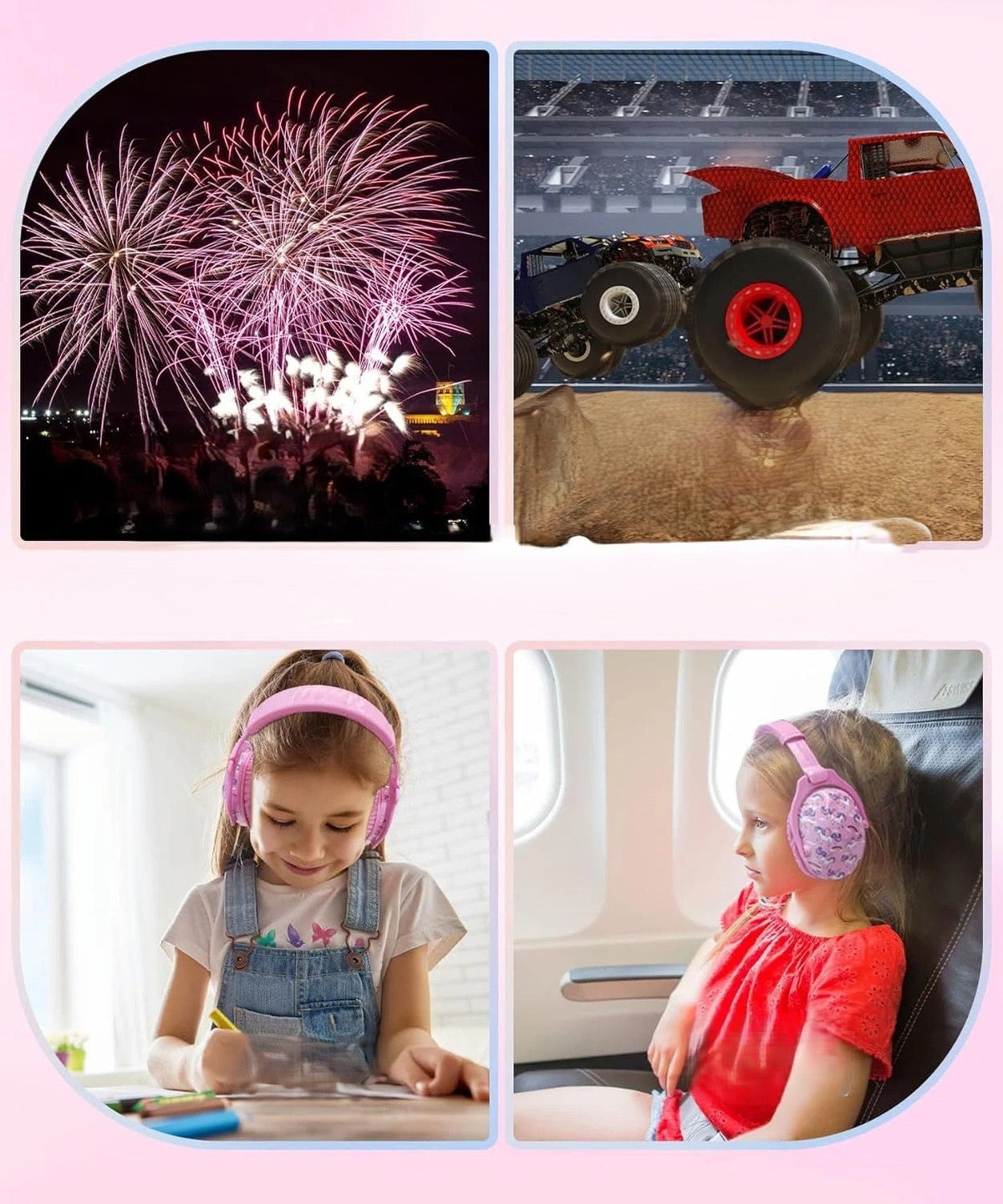 casque anti bruit pour bebe | Licorne Rose - Promenade bébé