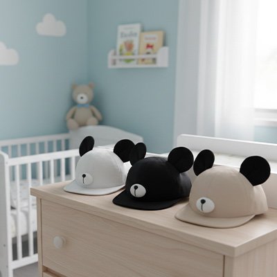 Casquette bebe ayant oreille ours