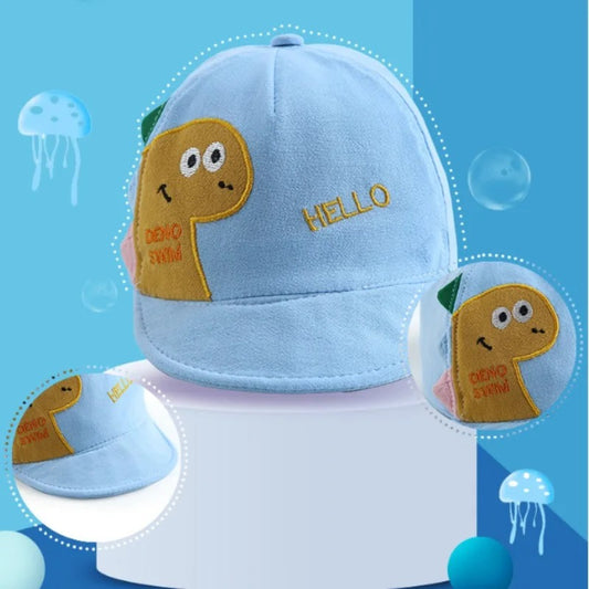 casquette bebe garçon bleu motif dinosaure