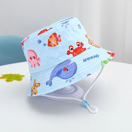 chapeau anti UV bebe motif crabe