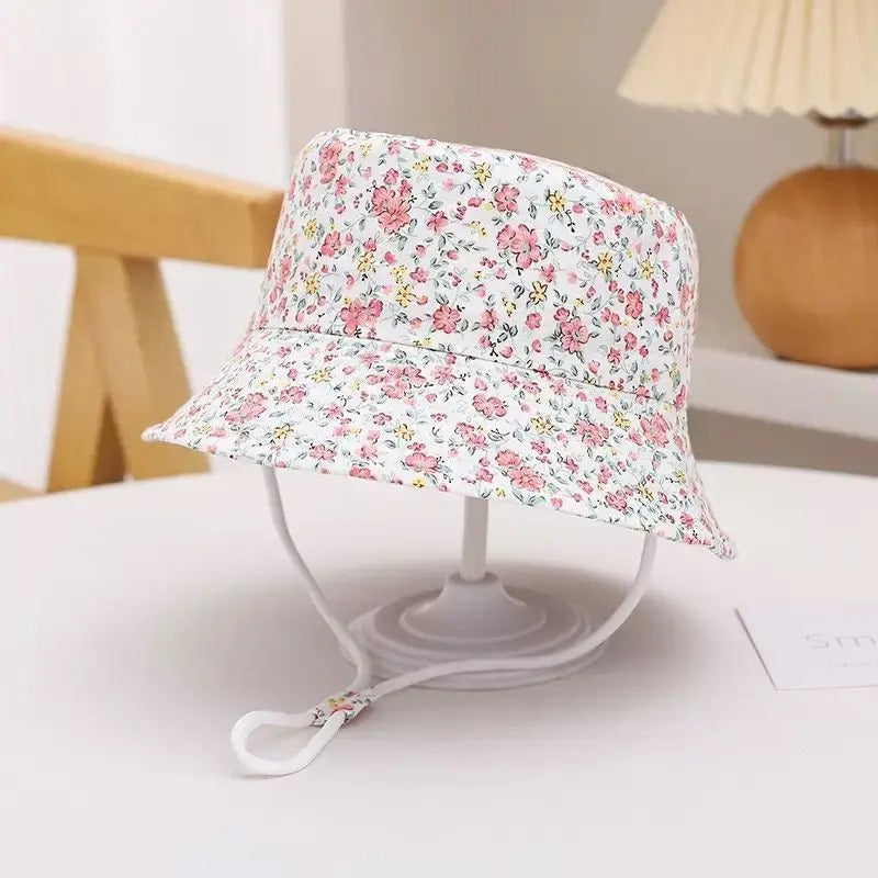 chapeau anti UV bebe motif fleur