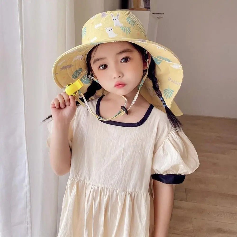 chapeau bébé fille | Anti - UV avec sifflet - Promenade bébé