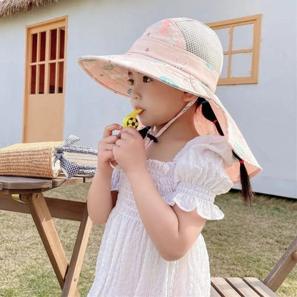 chapeau bébé fille | Anti - UV avec sifflet - Promenade bébé