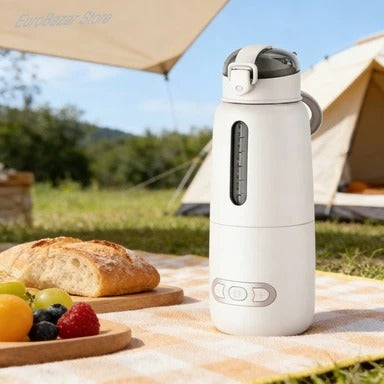 chauffe biberon portable sur nape de pique nique