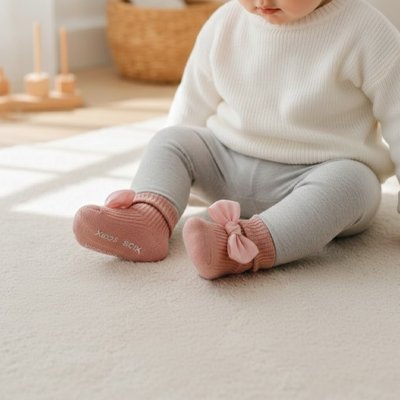 Chaussette bebe | Ultra - Douce Antidérapante - Promenade bébé