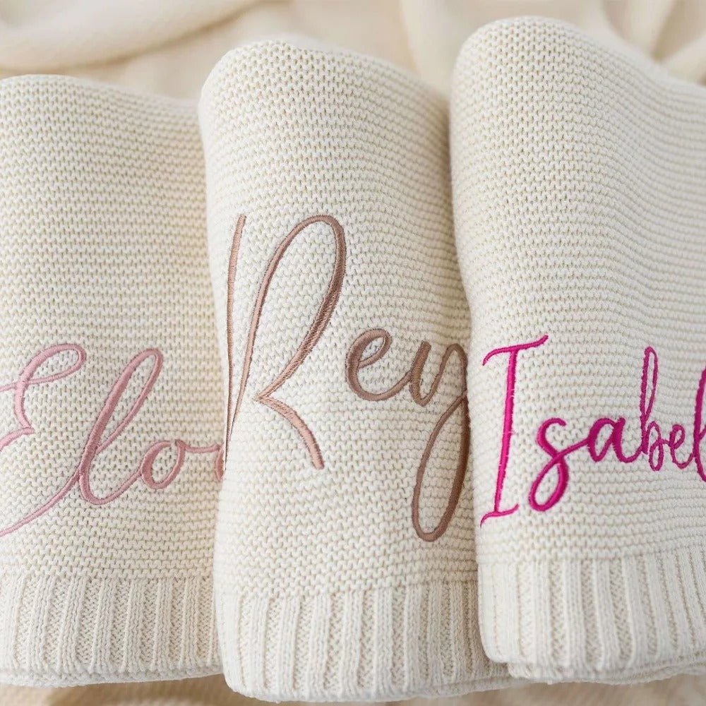 Couverture bebe tricot | Coton personnalisée hypoallergénique - Promenade bébé