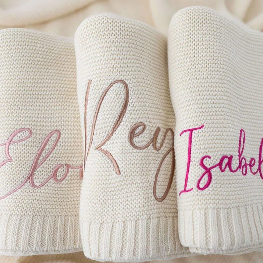 Couverture bebe tricot | Coton personnalisée hypoallergénique - Promenade bébé