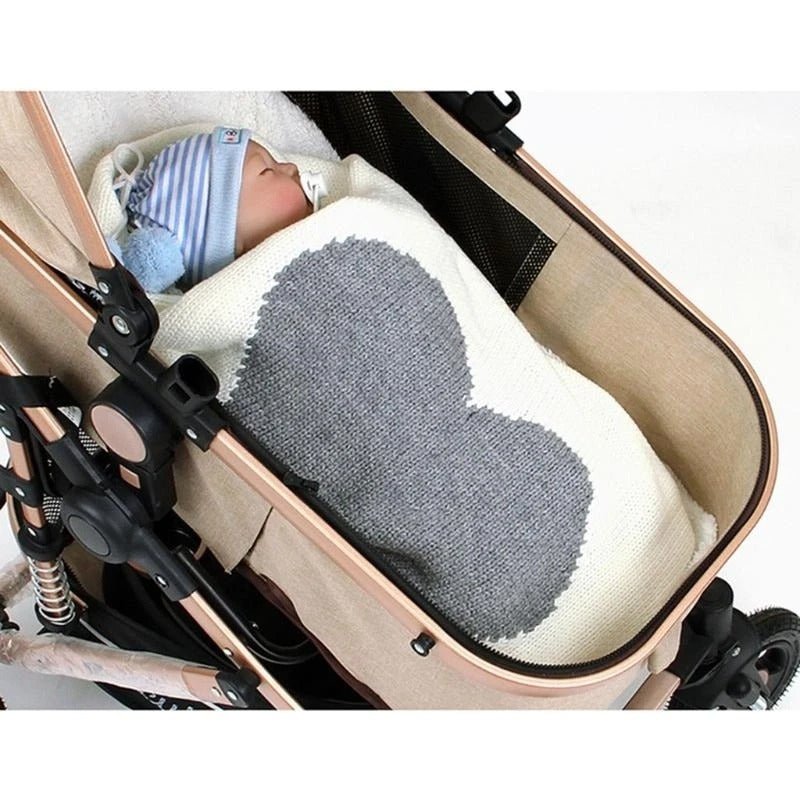 Couverture bébé tricot | Douceur Cocon - Promenade bébé