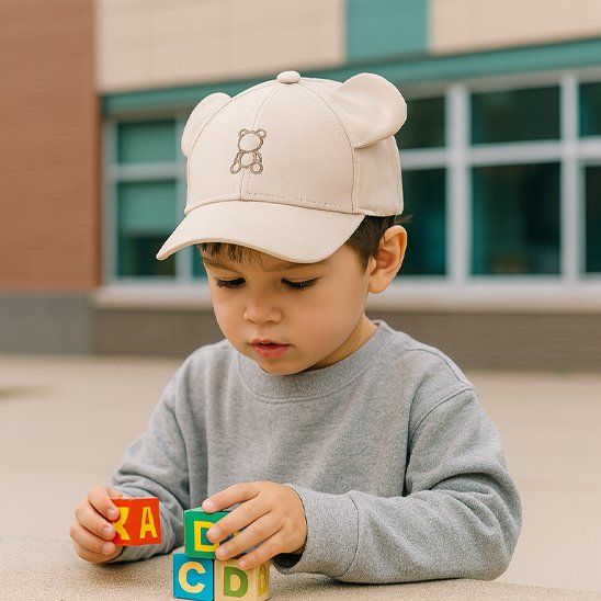 garcon joyeuse portant casquette bebe blanc