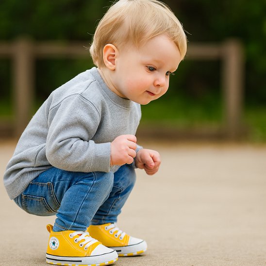 garçon portant chaussure bebe jaune