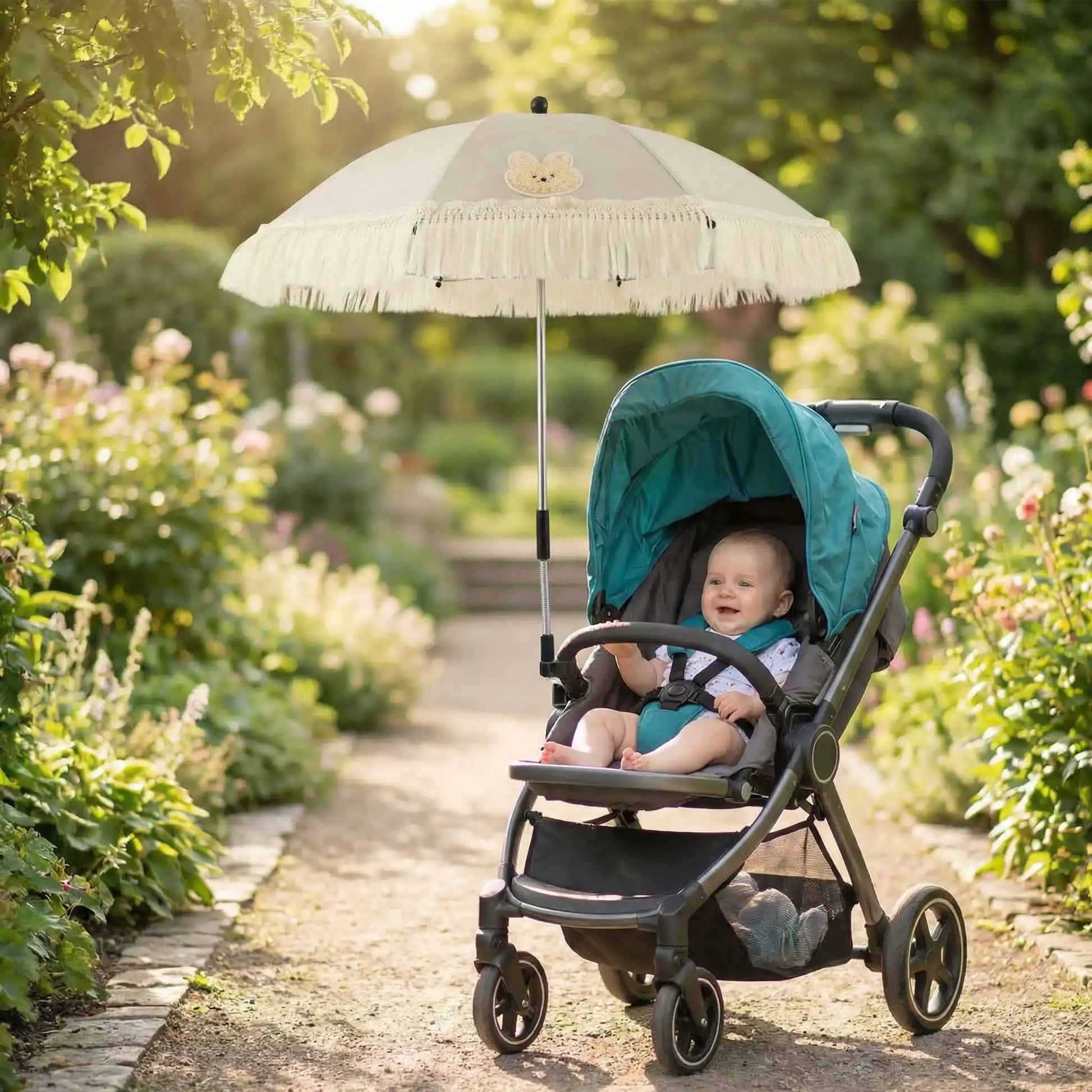 Ombrelle pour poussette | Protection UPF40 Ajustable 360° - Promenade bébé