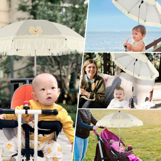 Ombrelle pour poussette | Protection UPF40 Ajustable 360° - Promenade bébé