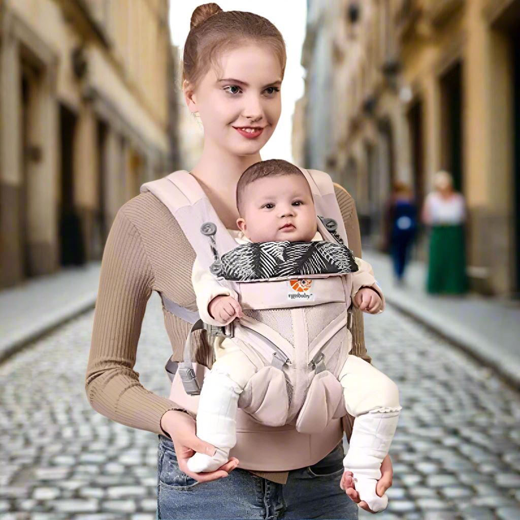 Porte Bébé - BreathBabyBag™ - Rose Maille - Promenade bébé