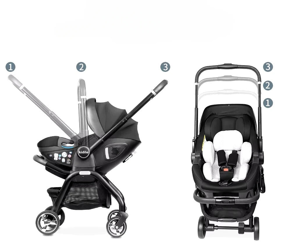 Poussette bebe | 3 en 1 Evolutive - Promenade bébé