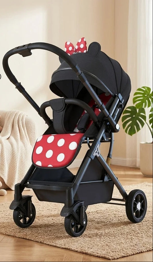 poussette bebe Minnie Disney rouge