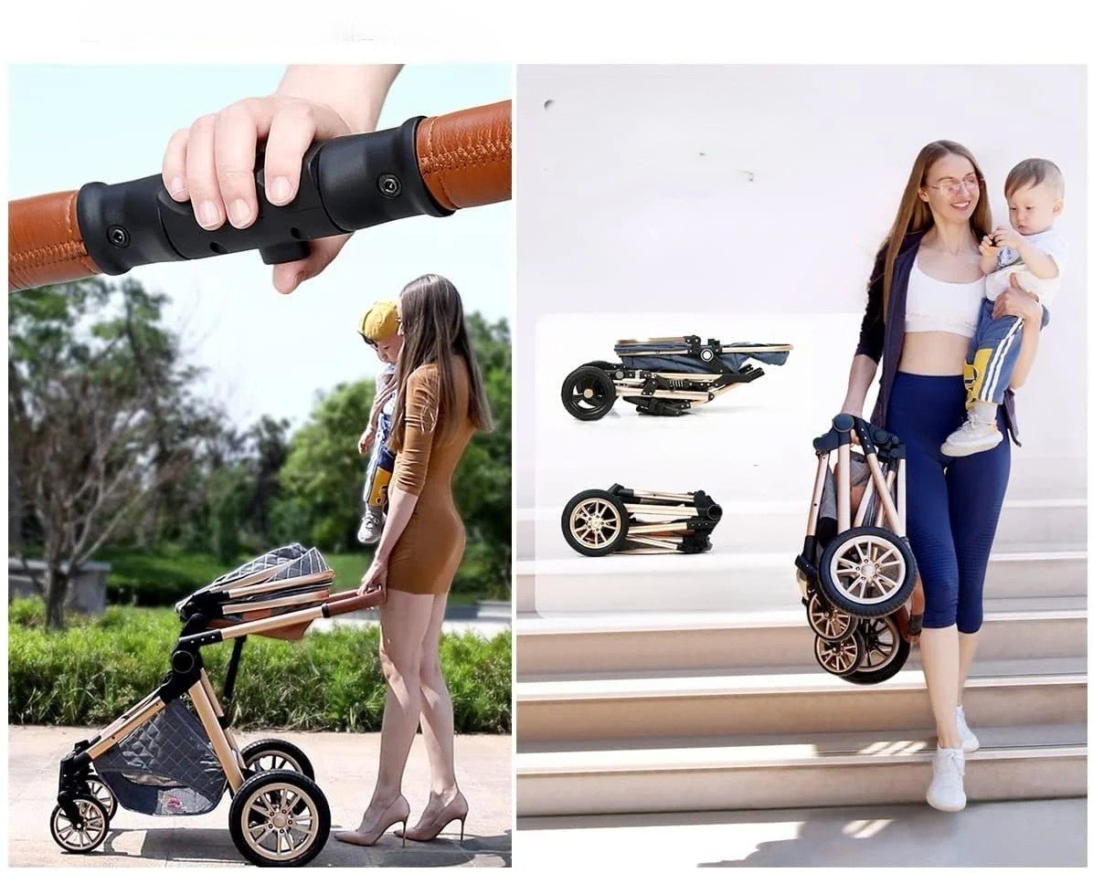 poussette compacte | Évolutive 3 en 1 - Promenade bébé
