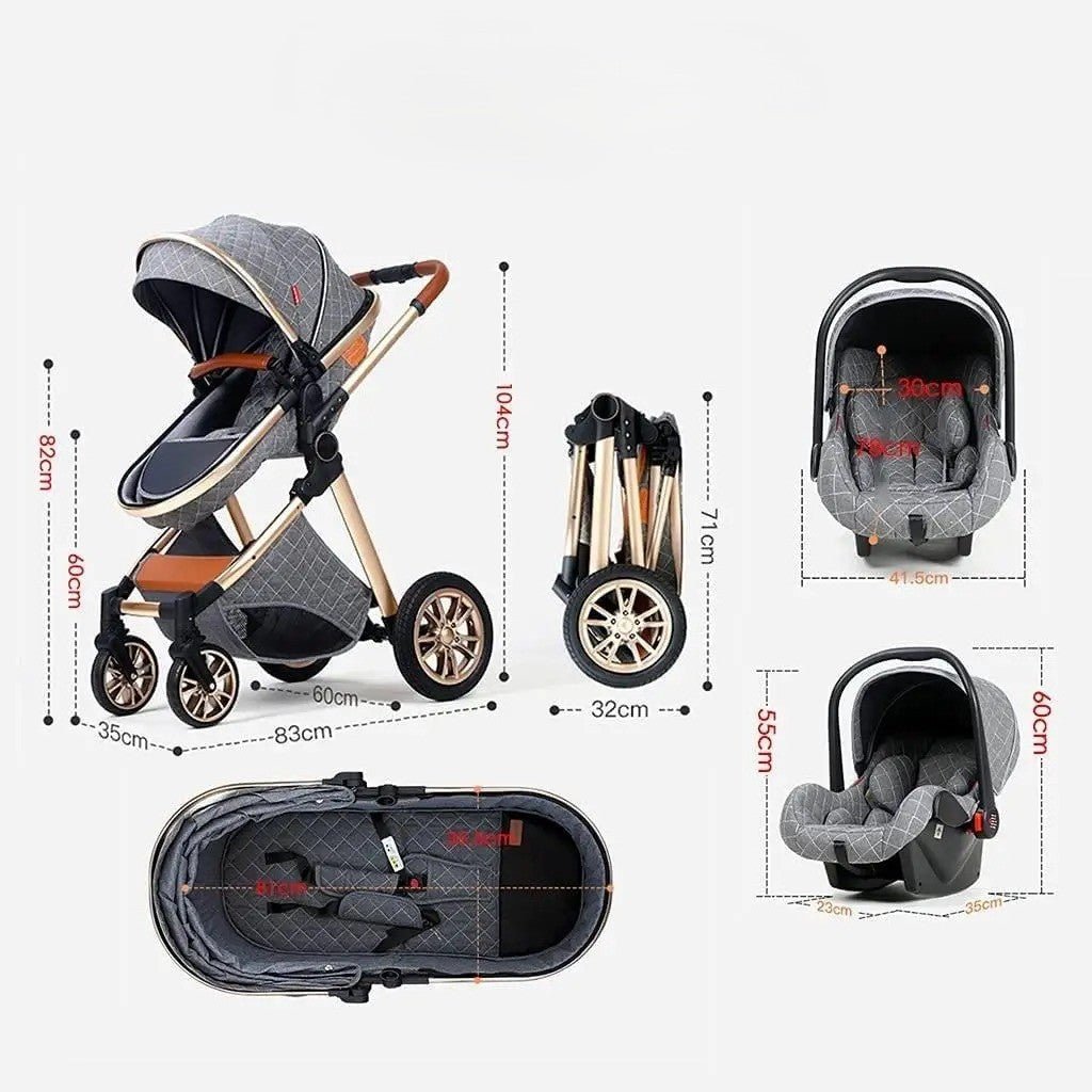 poussette compacte | Évolutive 3 en 1 - Promenade bébé