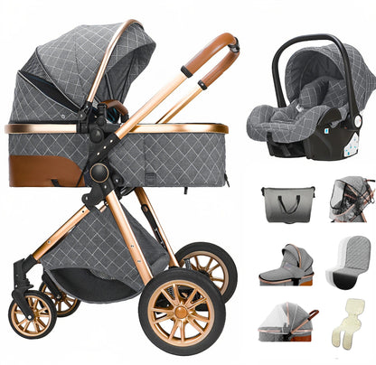 poussette compacte | Évolutive 3 en 1 - Promenade bébé
