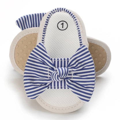 sandale bebe fille bleue avec rayure